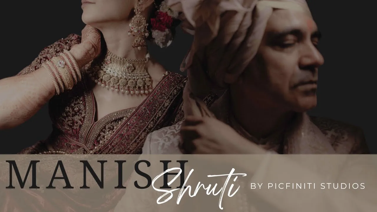 Cinematic wedding film thumbnail for actor Manish Chaudhari's wedding.